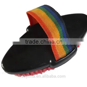 Horse Body Brush With Plastic Bristle for Grooming/rainbow Strap thumbnail-1