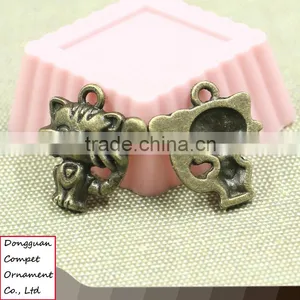 Compet Wholesale Jewelry Accessories Zinc Alloy Ancient Bronze Cute Cat Pendant thumbnail-2