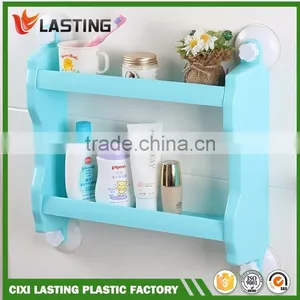 2 Layers Multi-function Plastic Bathroom & Kitchen Storage Shelf With Super Suction thumbnail-1