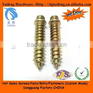 Yellow Zinc Coated Double Sided Bolt With Washer thumbnail-1
