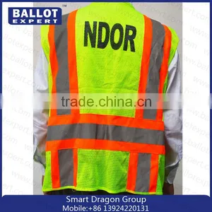China Factory Wholesale Mesh Polyester Fluorescent Fabrics High Reflective Jacket thumbnail-1