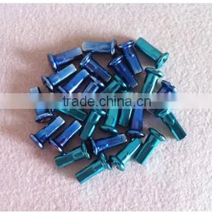 Blue Color Alloy Motorcycle Spoke Nipples / Spoke Nipples for Bike Rim thumbnail-1