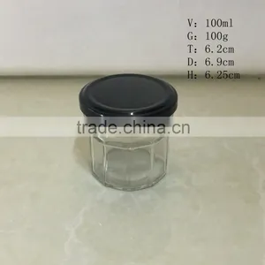 Caviar Glass Jar 100ml 3.5oz With Wide Tin Lug Lid thumbnail-1