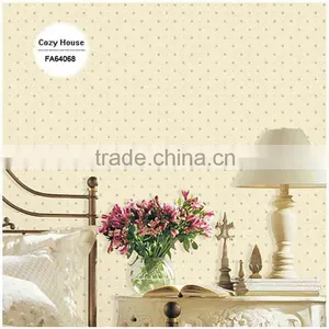 Hottest Printing Pvc Wallpaper, Vanilla Yellow for Kids Polka Dot Wall Decal for Girls Room , New Fashion Wall Mural Supplier thumbnail-1