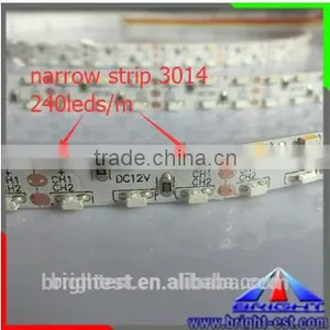 Super Brightness Narrow Led Strip 3014; High Intensity Lights 8mm Smd 3014 Led Strip 12V 120LEDs/m (one Sdie View) 10W/M thumbnail-1