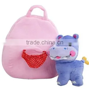 Cute Animal Shape Plush Bag/stuffed Hippo Plush Bag/animal Shape Kids Bag thumbnail-2