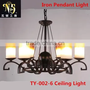 2016 Hot Sale Flower Patterned Glass Chandelier Iron Light for Dining Room for Home or Coffee House thumbnail-5