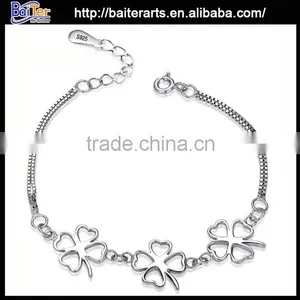 Wholesale Women's Hollow 925 Sterling Silver Open Bangles thumbnail-2