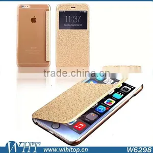 Flip PU Leather Case With Window for IPhone 6 Plus 5.5", Window View Smart Case for IPhone 6 Plus thumbnail-5