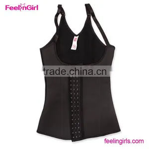 FeelinGirl Black Underbust Waist Cincher Latex Waist Cincher Trainer Vest thumbnail-2