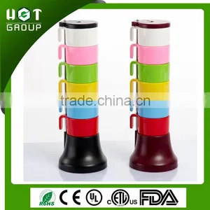 Creative Cups & Saucers, Bright Color Rainbow Cup Set thumbnail-2
