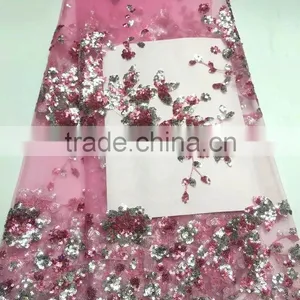 CL60071 New Arriva Fast Delivery Tulle Emboridery Lace With Sequins ,wholesale French Lace Fabric for Ladies thumbnail-4