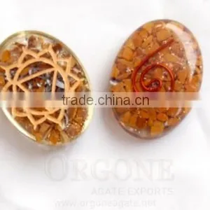 Orgone Engraved Solar Plexus Chakra Oval | Orgonite Cabachons Supplier-Wholesatele-Manufacturer | Orgone thumbnail-1
