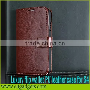 2013 Hot Sale Luxury Premium PU Leather Wallet Vans Waffle Case for Samsung Galaxy s4 I9500 thumbnail-1