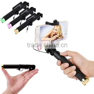Universal Handheld Extendable Self Monopod Holder Bluetooth Selfie Stick 2016 For Smartphone Black thumbnail-1