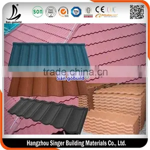 Black Color Classical Modern Stone Coated Metal Roofing Tile With Aluminum Zinc Sheet thumbnail-4