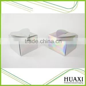 Small Silvery Christmas Paper Gift Box With Ribbon thumbnail-4