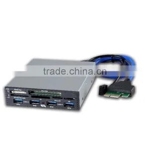 PCI-E 3.5" Internal Multi Memory Card Reader With 4 USB 3.0 Ports Combo HUB thumbnail-2