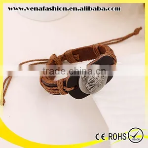 Cheap Price Skull Mean Leather Bangle, Expandable Bangle thumbnail-2