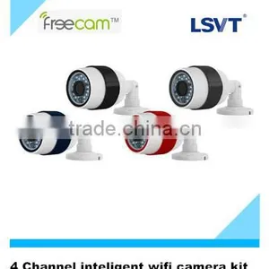 4 Channel 720P Smart Wifi Camera Kit, 4xC260 Camera With SD Card+ 4ch CMS Software (no Need NVR), With Intelligent Analysis. thumbnail-1