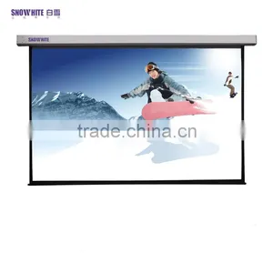 16:9 100" Matt White Motorized Projector Screen thumbnail-1