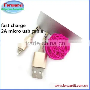 Newest Hot Selling Usb2.0 Aluminum Braided Rapid Charge Micro v8 Cable ,quick Fast Charge Usb v8 Cable thumbnail-2