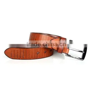 Gun Color Pin Belt Buckle Tan Cowhide Custom Belt Buckle Leather Belt thumbnail-2