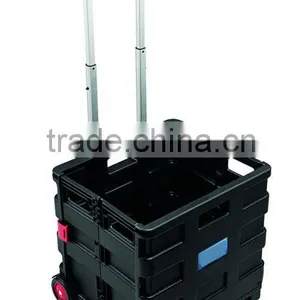 Plastic Portable Rolling Trolley Folding Cart thumbnail-1