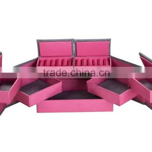 Multifunctional Three Layers Jewelry Box for Rings, Earrings, Necklace, Bracelet, Etc. thumbnail-6