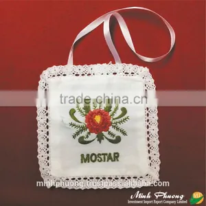 High Quality Flower Design Hand Embroidery Fragrant Bag Size 10x10cm thumbnail-1