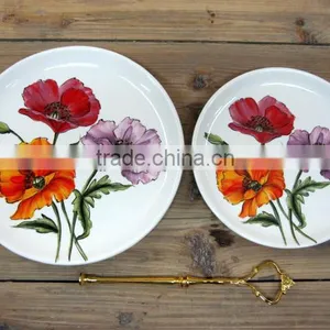 Hand Paint Round Ceramic Plate Set thumbnail-1