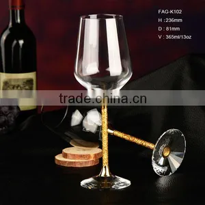 High Quality Wedding Occasion Clear Decorated Crystal Wine Glasses thumbnail-4