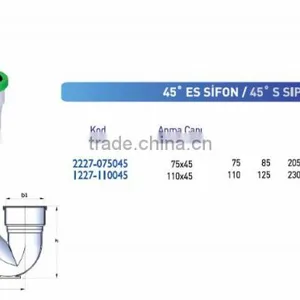 PVC Pipe Fittings 45 Degree S Siphon thumbnail-2
