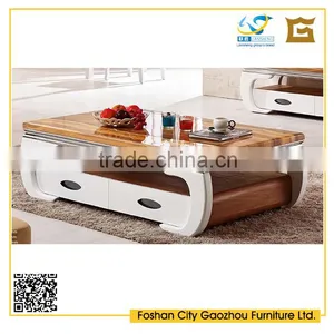 Wood&Marble End Table, Elegant Living Room Furniture thumbnail-1