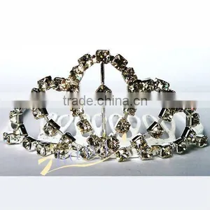 Smallest Shiny Rhinestone Bridal Tiara With Comb thumbnail-1