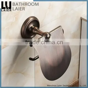 Customized Popular Unique Design Zinc Alloy Antique Copper Finishing Bathroom Sanitary Items Wall Mounted Toilet Paper Holder thumbnail-1
