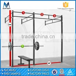 MSG 14' Powder Coated Steel Commercial Gym 4'+6'+4' Free Standing Crossfit Racks Mount Rig thumbnail-1