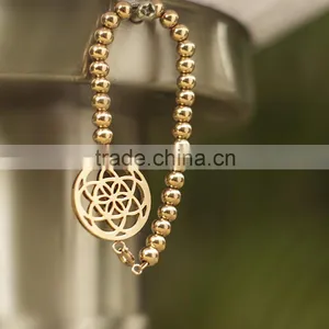 Ladies Fashion Rose Gold Openable Bead Bracelet thumbnail-1
