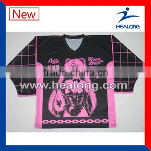 100%polyester Custom-made Sublimated Printing Youth Ice Hockey Jerseys for Team thumbnail-1