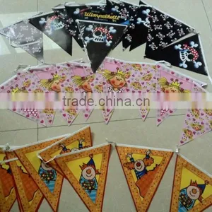 Plastic Multi Colored Small Pennant Flags Bunting For Christmas thumbnail-1