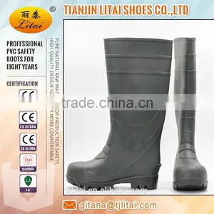 Green Black Cheap PVC Safety Rain Boots thumbnail-4