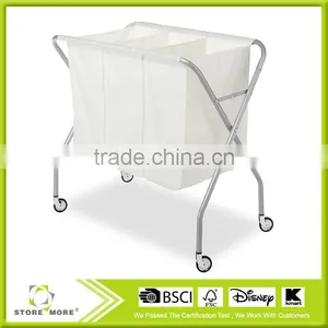 3 Section Laundry Sorter, Silver thumbnail-1