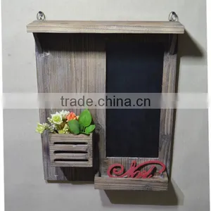 Good Quality!~ Vintage Wooden Tableau Noir With Hooks, Wooden Blackboard With Holders thumbnail-2