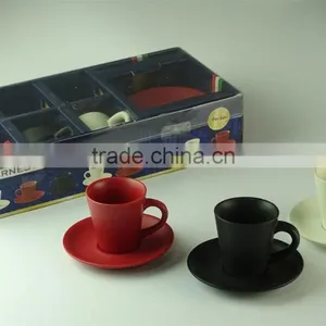Wholesale Coffee Cup With Saucer Set in Gift Box in Stock,6pcs per Set With Three Color thumbnail-3