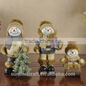 Set of 3 Christmas Table Decoration Resin Christmas Snowman Figurine thumbnail-1
