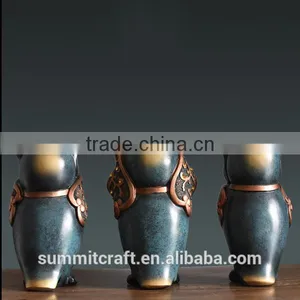 Three Lovely Owl Polyresin Antique Owl Statues thumbnail-3