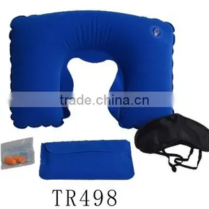 Custom Logo Travel Sleeping Kit Airplane Air Inflation Pillow Sleeping Kit thumbnail-1