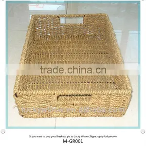 Small Rectangle Sea Grass Basket &straw Basket thumbnail-1