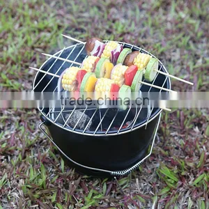 Stainless Steel Stoves Charcoal Grill Portable BBQ Barrel Outdoor Barbecue Bucket for Beach and Camping thumbnail-2