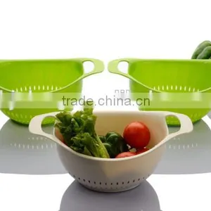 Plastic Kitchen Vegetable Washing Drainer Basket With Handles thumbnail-1
